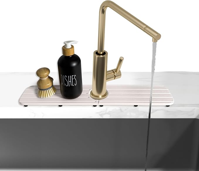 17inch x 4inch Kitchen Sink Faucet Mat, Water Absorbing Stone Faucet Splash - Image 5