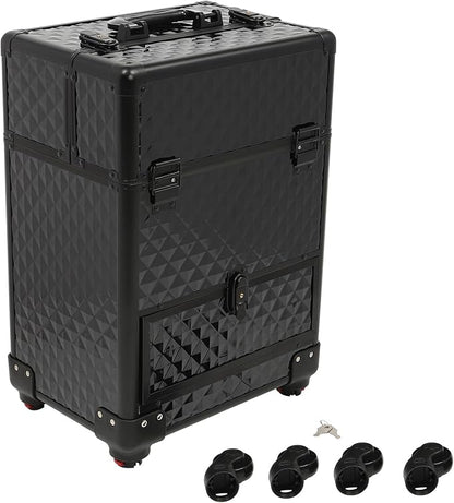 Rolling Makeup Train Case with Drawers, Portable Rolling Makeup Cart with Wheels - Image 5
