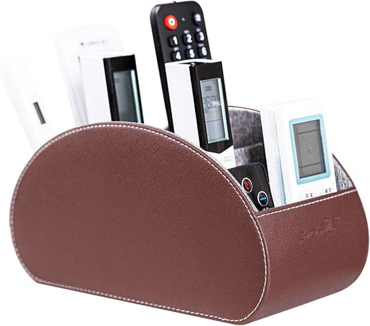 Wide Remote Control Holder, PU Leather Organizer Box by SANQIANWAN