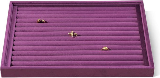 Velvet Ring Display Tray, Stackable Muilt Slot Rings Ear Stud Storage Tray by Dansmiy