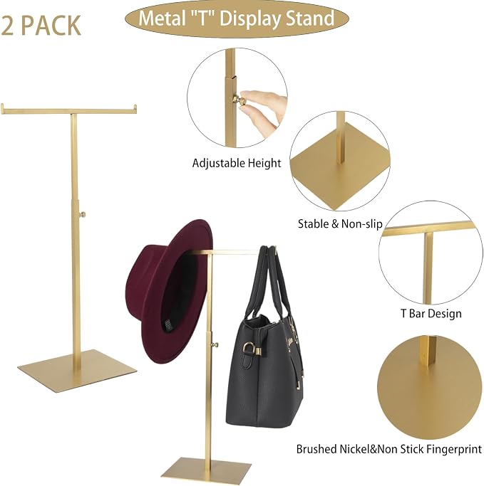 Purse Display Stand Jewelry Towers 2 Packs Stainless Steel Bag Stand Tabletop - Image 6
