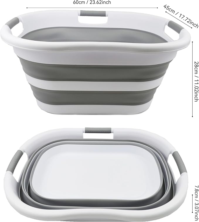 SAMMART 40L Collapsible Plastic Laundry Washing Tub - Image 4