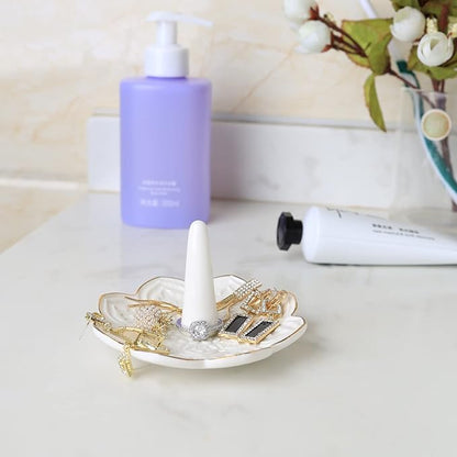 Ceramic White Mandala Jewelry Holder Decorative Ring Holder/Trinket Tray - Image 6