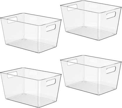 4 Pack Clear Plastic Storage Bins, Plastic Containers - Image 2