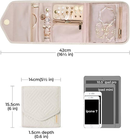 BAGSMART Travel Jewelry Organizer Case Foldable Jewelry Roll - Image 5