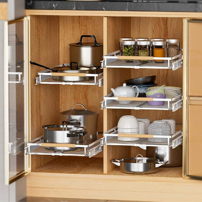Expandable Pull Out Cabinet Drawer, Slide Out Shelves Heavy Duty Metal - Image 5