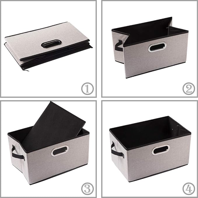 PRANDOM Fodable Storage Bins for Closet Decorative Fabric Storage Baskets Cubes - Image 6