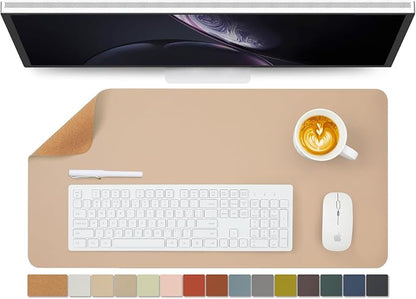 Cork Desk Mat - Dual-Sided Desk Pad by HOMIEAZICOZI