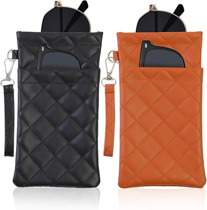 Double Eyeglass Case Soft Dual Glasses Case by FLYINGMAGE