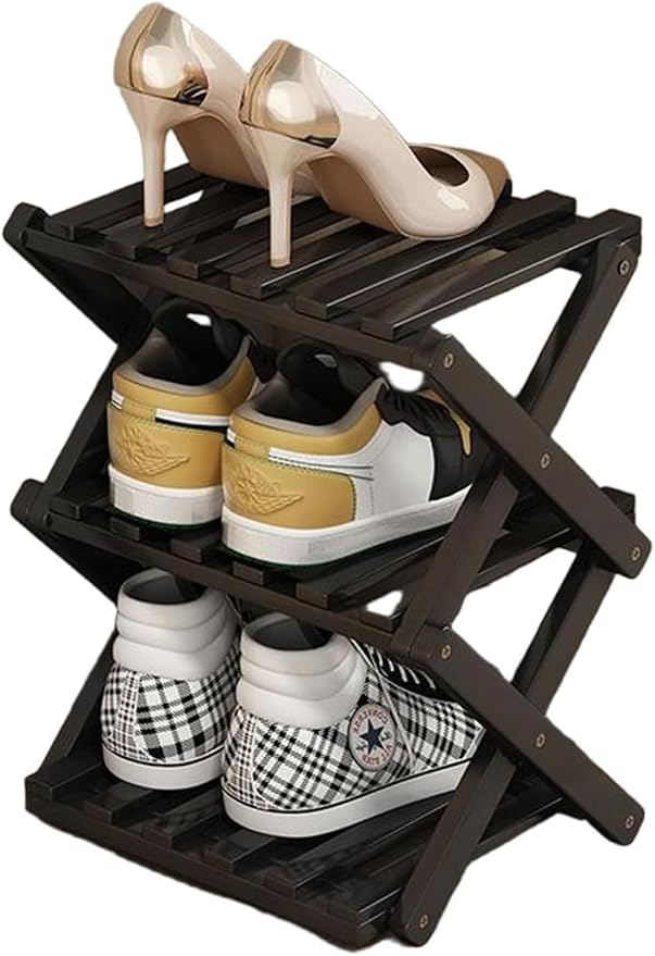 YYW Bamboo Shoe Rack for Entryway, Free Free Standing Shoe Racks Shelf Closet by YYW