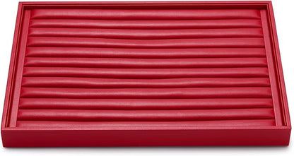 Oirlv Gorgeous Red Leather Ring Organizer Tray Jewelry Display Tray Stackable by Oirlv