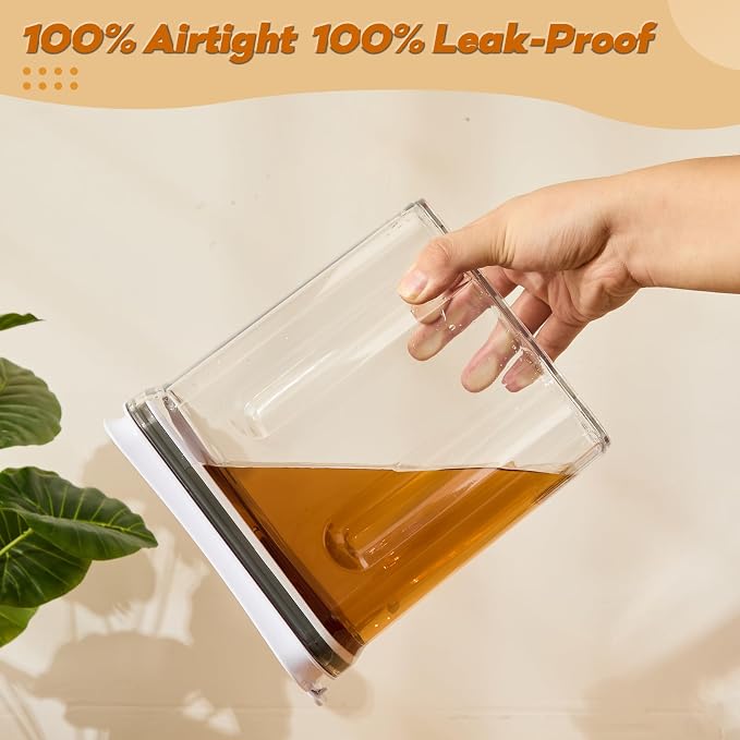 FreshKeeper Cereal Containers Storage Set, Airtight Food Storage Container - Image 4