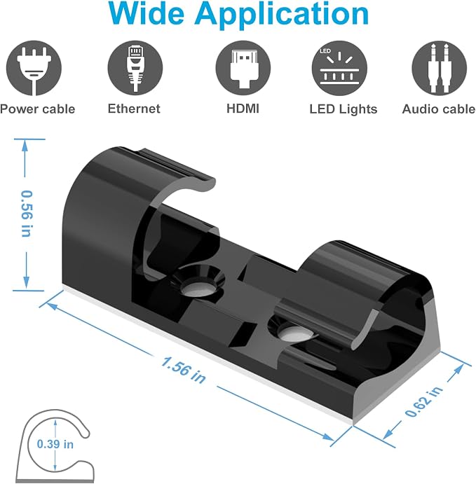 Wire Clips Black, Heavy Duty Extension Cord Clips - Image 4