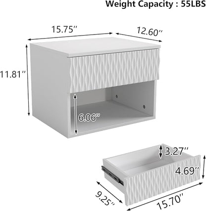 Floating Nightstand Set of 2, Modern Bedside Tables - Image 2
