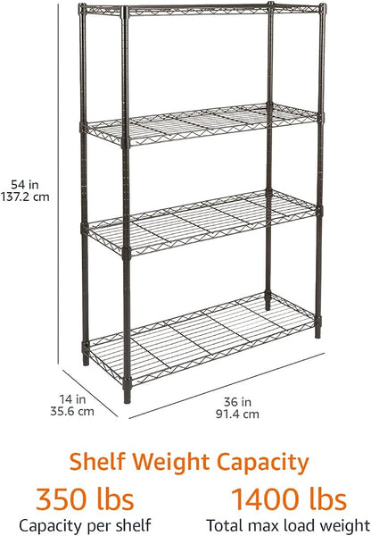 Amazon Basics 4-Shelf Adjustable Heavy Duty Steel Wire Rack Storage Shelving - Image 3