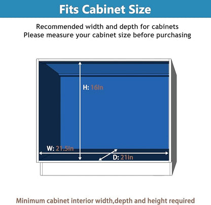 LOVMOR 2 Tier Individual Pull Out Cabinet Organizer 20" W x 21" D, Slide Out - Image 4