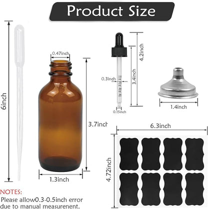 10 Pack 2 Oz Amber Glass Bottles - Image 5