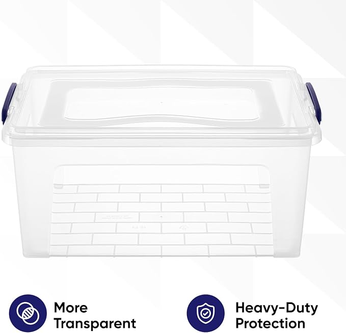 Superio Storage Bins with Lids- Clear Boxes - Image 6