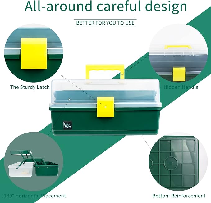 Creahaus 13 inch Art Craft Organizer Storage Box - Image 3