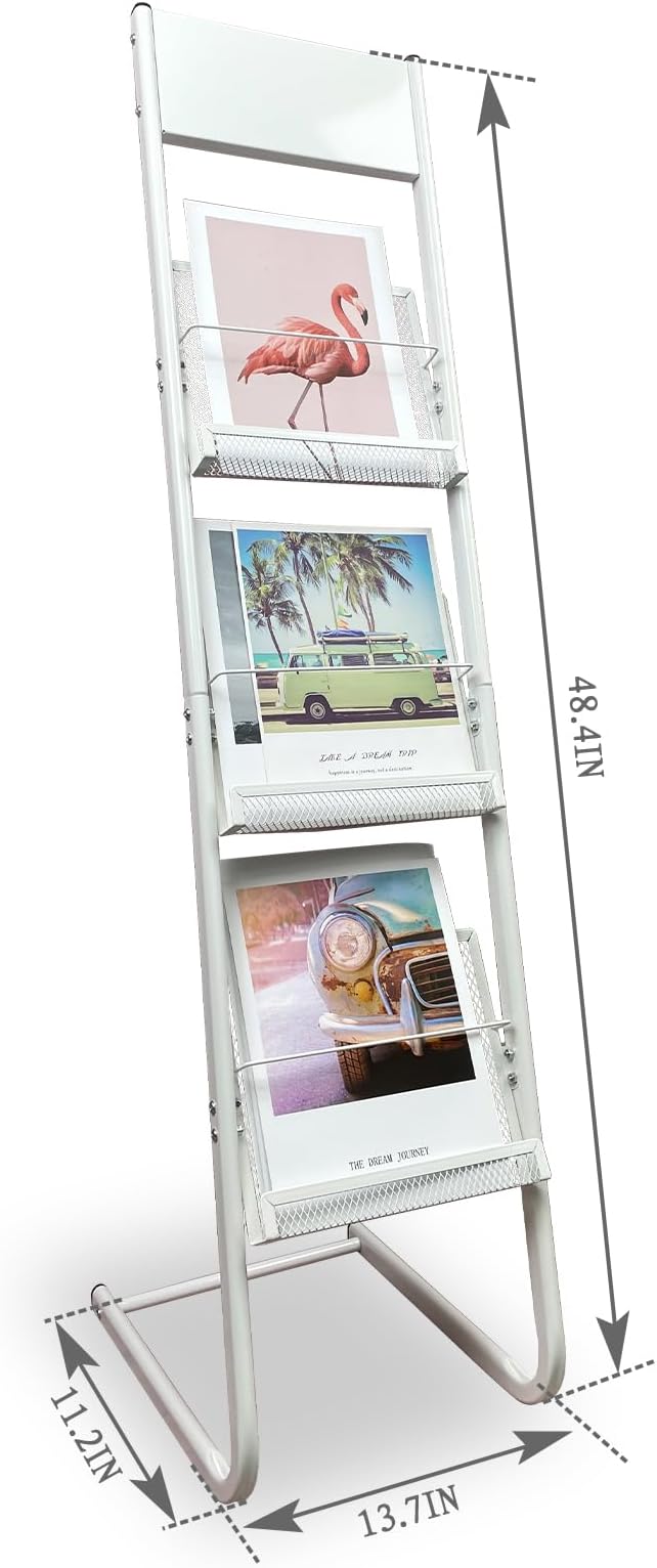 TONGMO Floor-standing 3-Layer Magazine Rack, Brochure Display Stand, made of - Image 2