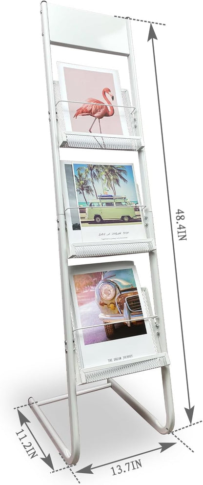 TONGMO Floor-standing 3-Layer Magazine Rack, Brochure Display Stand, made of - Image 2