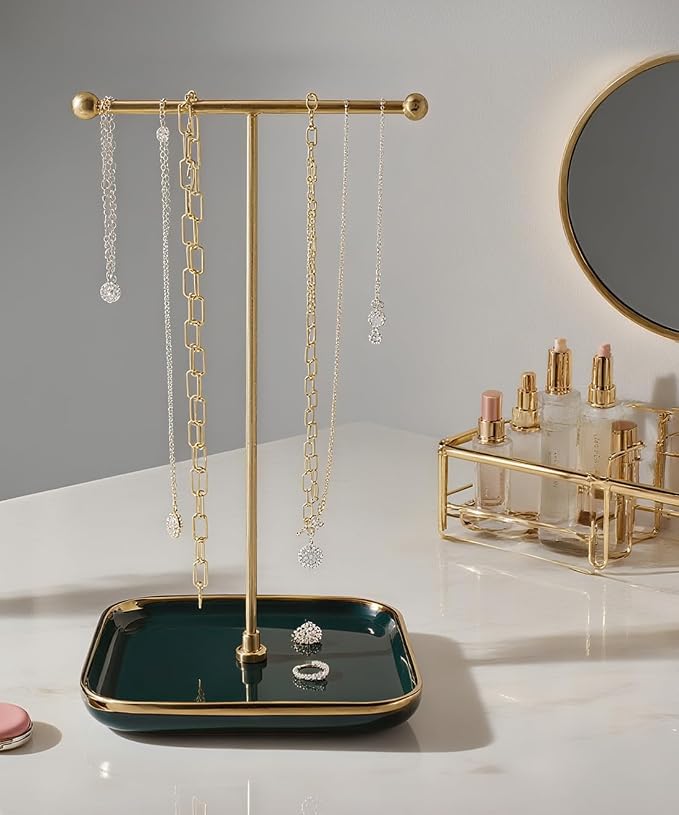 VROOMIUM Necklace Holder- Ceramic Base 1ft Height Jewelry Organizer Stand - Image 9