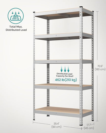 SONGMICS 5-Tier Storage Shelves, Load 2310 lb, Garage Storage, Boltless Assembly - Image 3