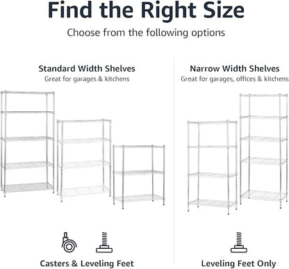 Amazon Basics 3-Shelf Adjustable Heavy Duty Steel Wire Rack Storage Shelving - Image 6