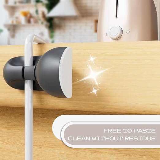 USB Cable Organizer Clips Cord Holder, 6 Packs White Self Adhesive Desk Cord - Image 5