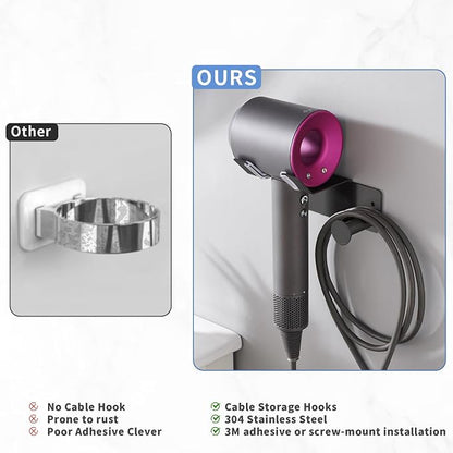 Hair Dryer Holder Stainless Steel, Blow Dryer Holder Self Adhesive, Dyson Hair - Image 6