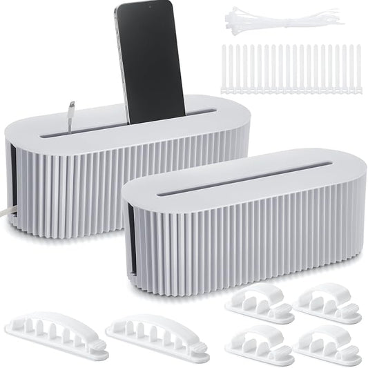 Marsui 2 Pcs Gray Cable Management Organizer Box by Marsui
