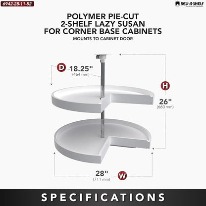 Rev-A-Shelf 2 Tier Pie-Cut Lazy Susan - Image 2