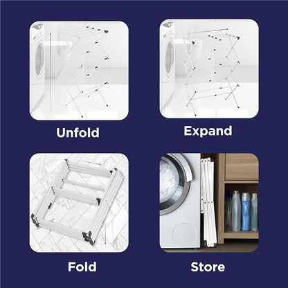 BLACK+DECKER 3 Tier Expandable Collapsing Foldable Laundry Rack - Image 7