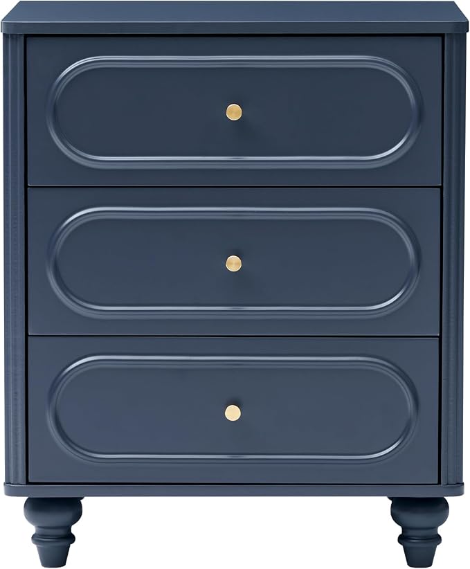 3 Drawer Fluted Dresser for Bedroom Set of 2, Mid Century Modern Chest of - Image 7