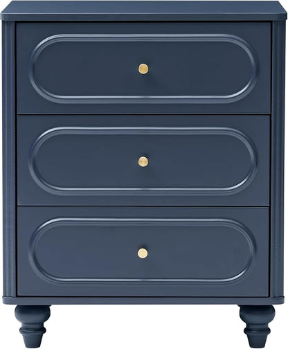 3 Drawer Fluted Dresser for Bedroom Set of 2, Mid Century Modern Chest of - Image 7