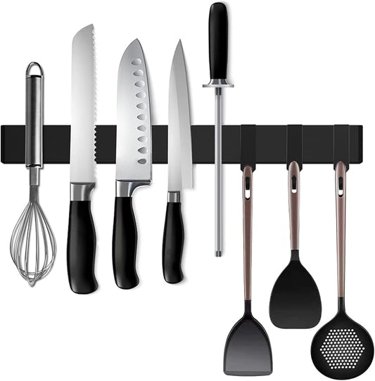 Black Magnetic Knife Strip for Refrigerator by Sublibelief