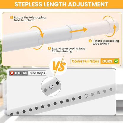 Closet Rods for Hanging Clothes, 17-84 Inch No-Cut Stepless Adjustable Closet - Image 2