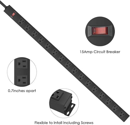 Metal Wall Mount Power Strip, Mountable Power Outlet, Aluminum Alloy Mount - Image 3