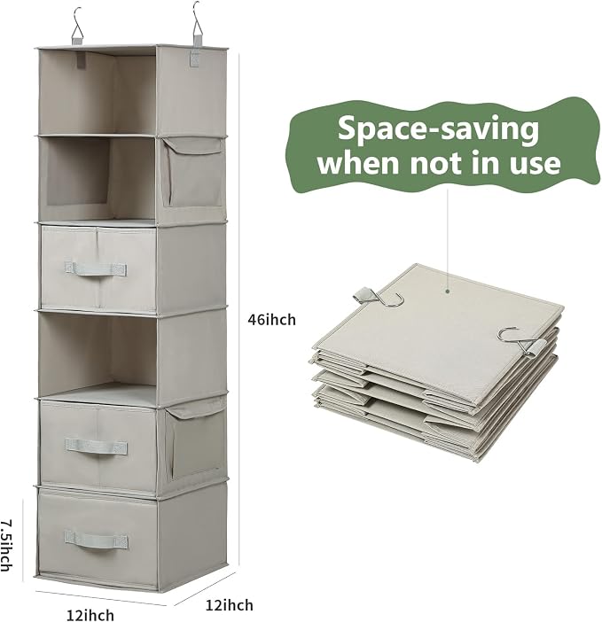 6-Shelf Hanging Closet Organizer - Image 2