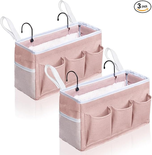 2Pcs Beside Caddy Storage Organizer, Hanging Bag Holder by KANRICHU
