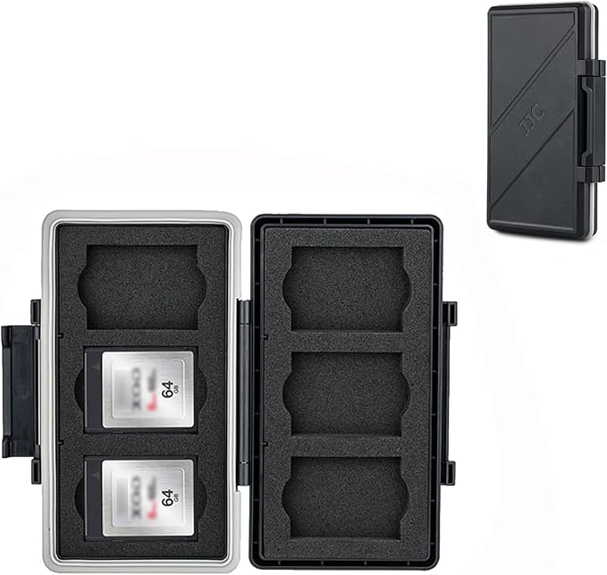 XQD Cfexpress Type B Card Holder, Water-Resistant 6 Card Case Storage Organizer by JJC