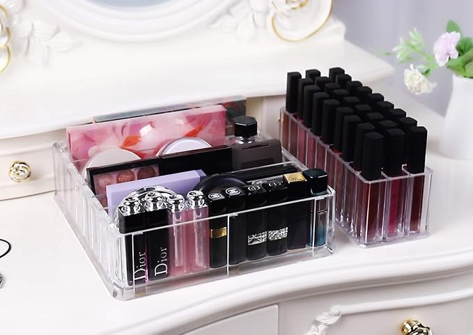 FAJ Eyeshadow Palette Lipgloss Organizers, Acrylic Makeup Holder - Image 7