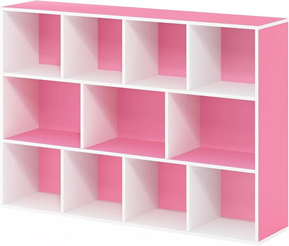 Furinno LUDER Book Shelf, 11-Cube Bookshelf, Reversible Bookcase, 9.4 x 29.1 x - Image 8