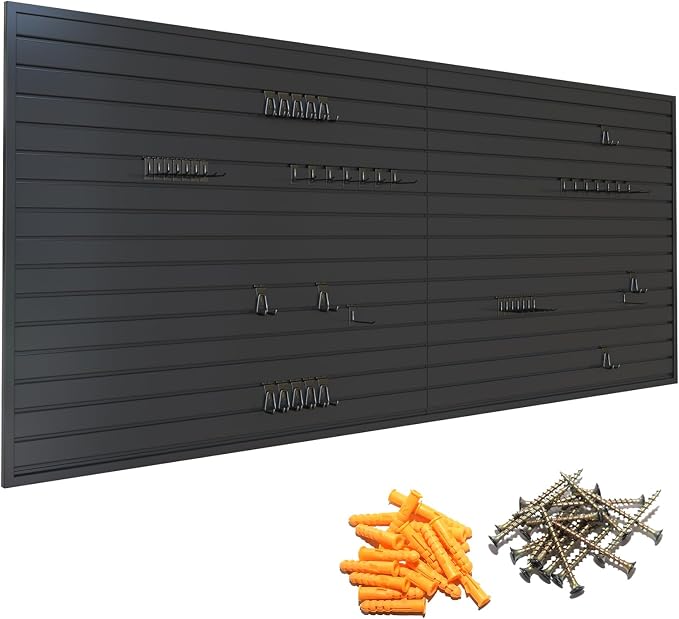 Yuzzy Slat Wall Paneling 4 x 8ft, Garage Slatwall Panel Wall Storage Systems by Yuzzy