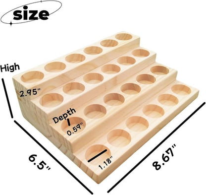 2 Pack Solid Wood Essential Oil Organizer 4 Layer Essential Oils Racks Tabletop - Image 2