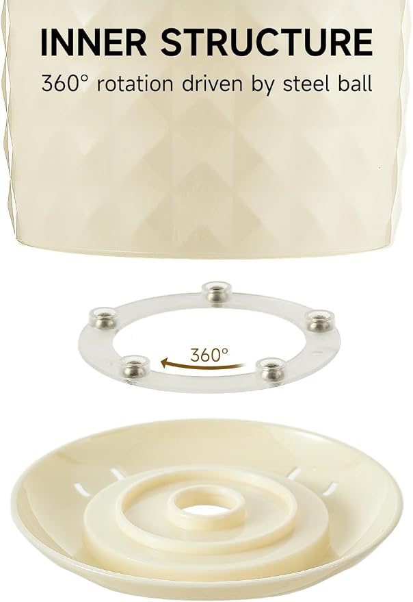 Makeup Brush Holder with Dustproof Lid, 360 Rotating Makeup Brush Organizer - Image 8