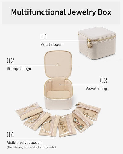 Vlando Travel Jewelry Case, Small Jewelry Box Organizer, Travel Jewelry Storage - Image 4