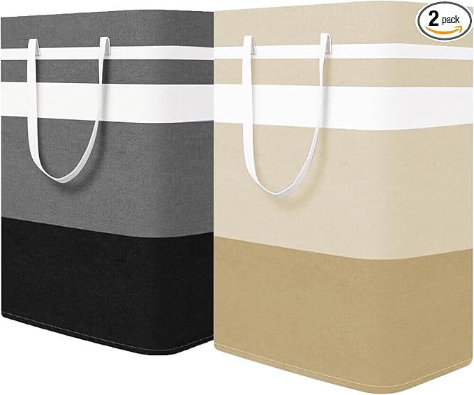 2-Pack Foldable Laundry Basket, Large Laundry Baskets by Kewjug