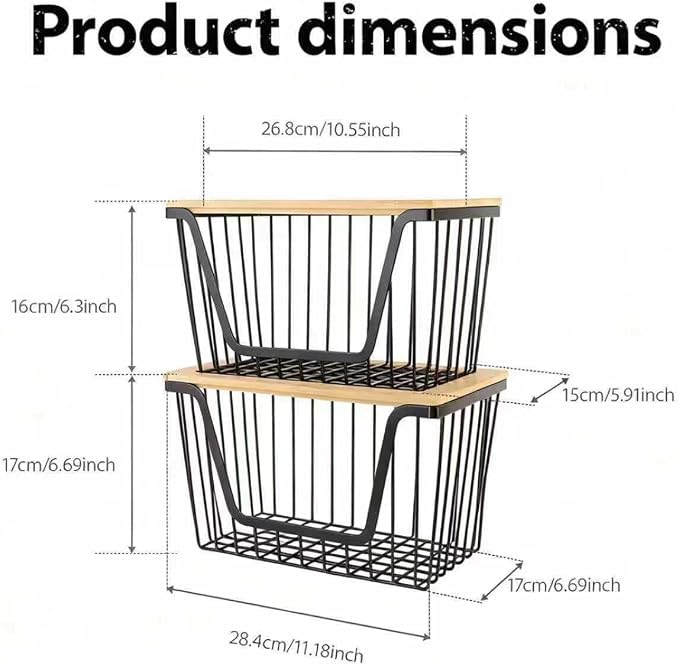 2 Pack Onion and Potato Storage Bins, Stackable Pantry Organizers Storage - Image 7