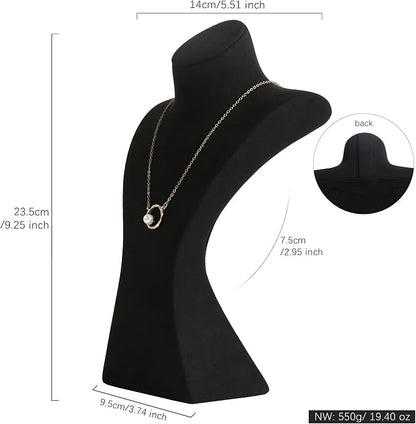 GemeShou Black necklace storage hanger stand jewelry organizer, Velvet jewelry - Image 5